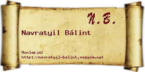 Navratyil Bálint névjegykártya