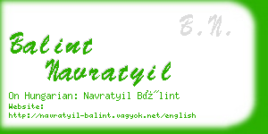 balint navratyil business card